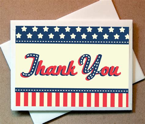 Patriotic Thank You Cards Printable